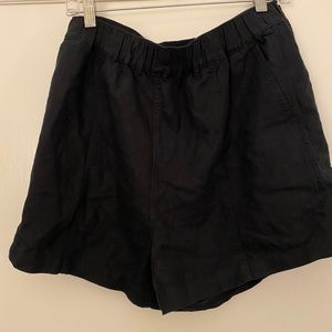 Unworn Madewell Black Linen Shorts